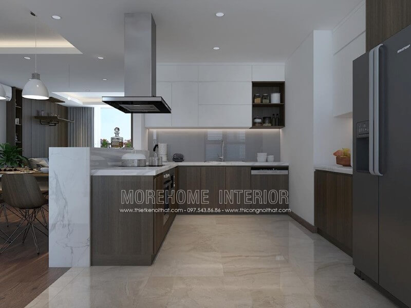 Tủ bếp gỗ công nghiệp hiện đại sang trọng Tủ bếp hiện đại