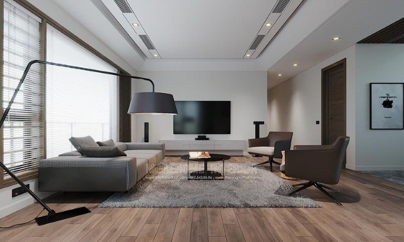 Nội thất sofa phòng khách bọc vải hiện đại cho nhà phốbiệt thự