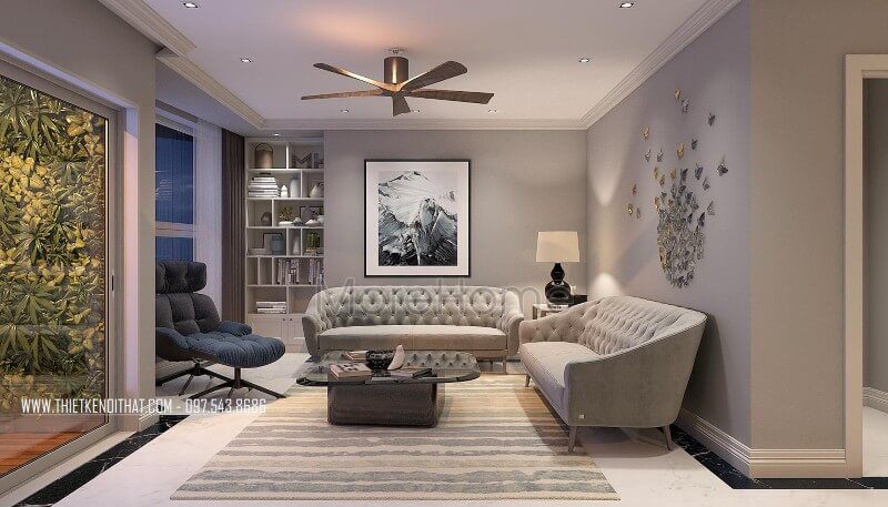 Mẫu sofa nỉ được thiết kế với phong cách hiện đại, năng động tạo cho không gian căn phòng thật thân thiện.